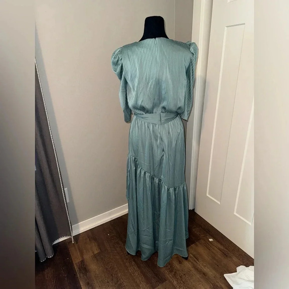 Ieena Mac Duggal Midi Seafoam Green Dress 2 - Picture 3 of 6